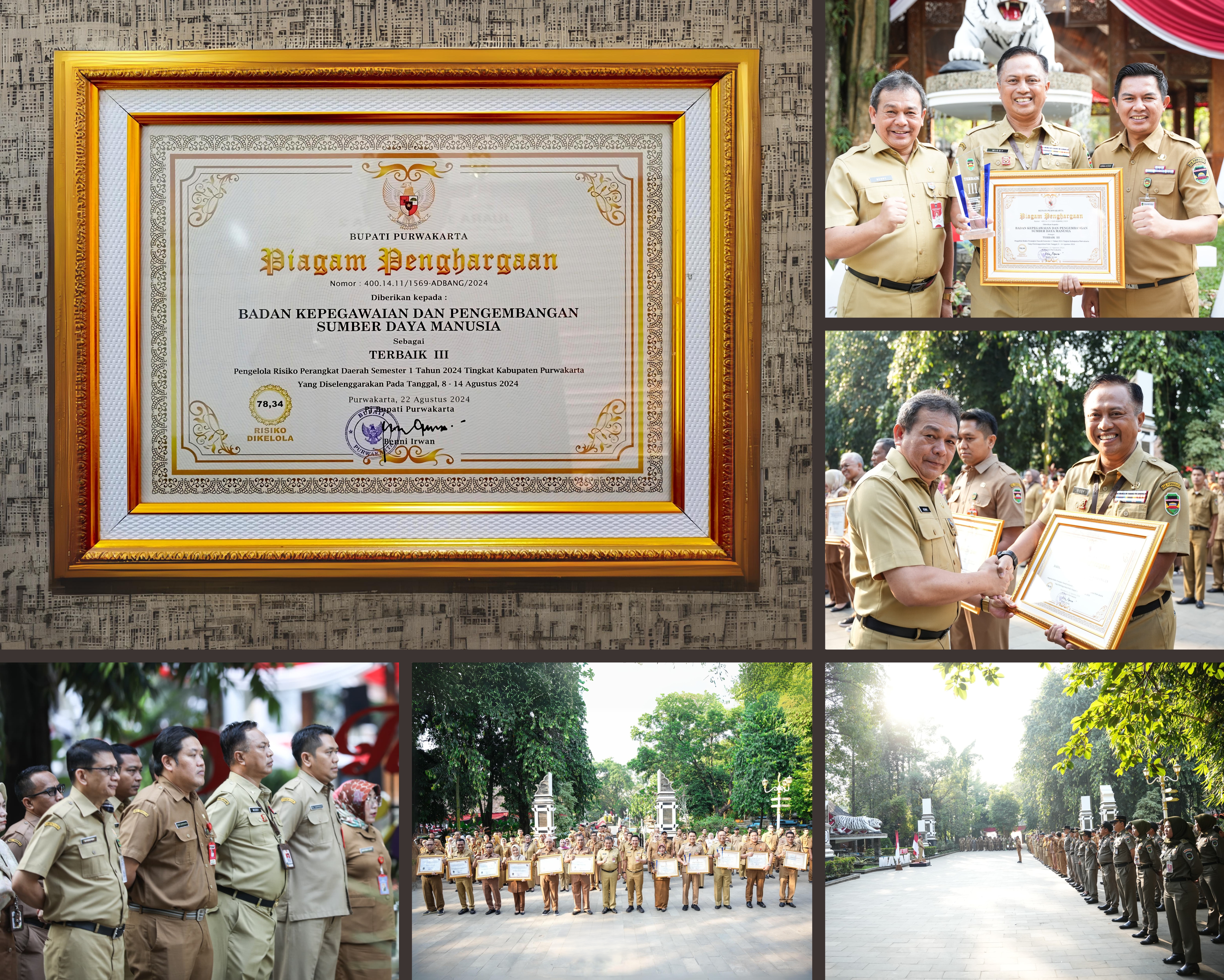 B K P S D M Kabupaten Purwakarta Meraih Penghargaan Terbaik Ke-3 Pengelola Risiko