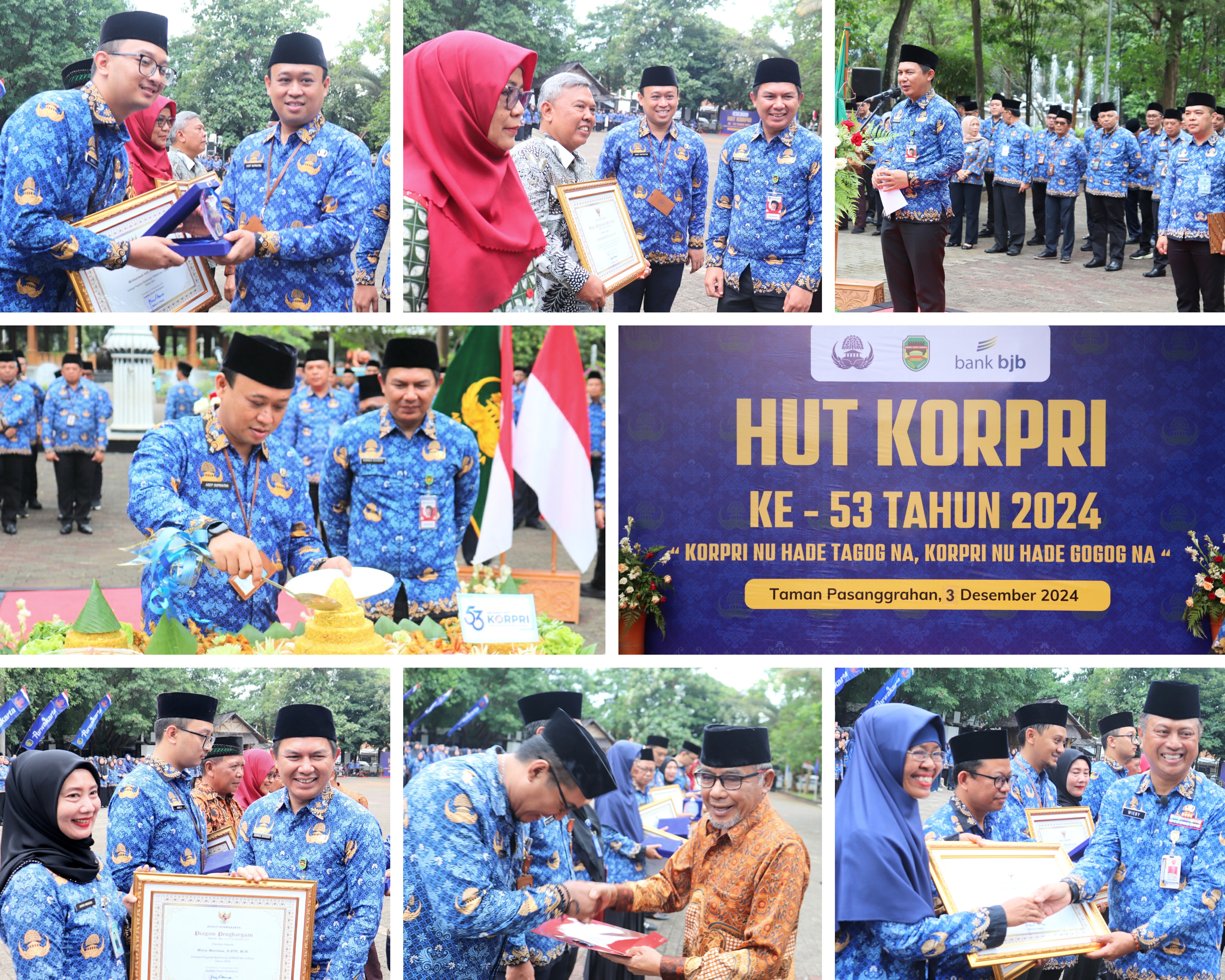 Penyerahan Penghargaan Satyalancana Karya Satya Dan P N S Berprestasi Pada Upacara Hut Korpri Ke-53