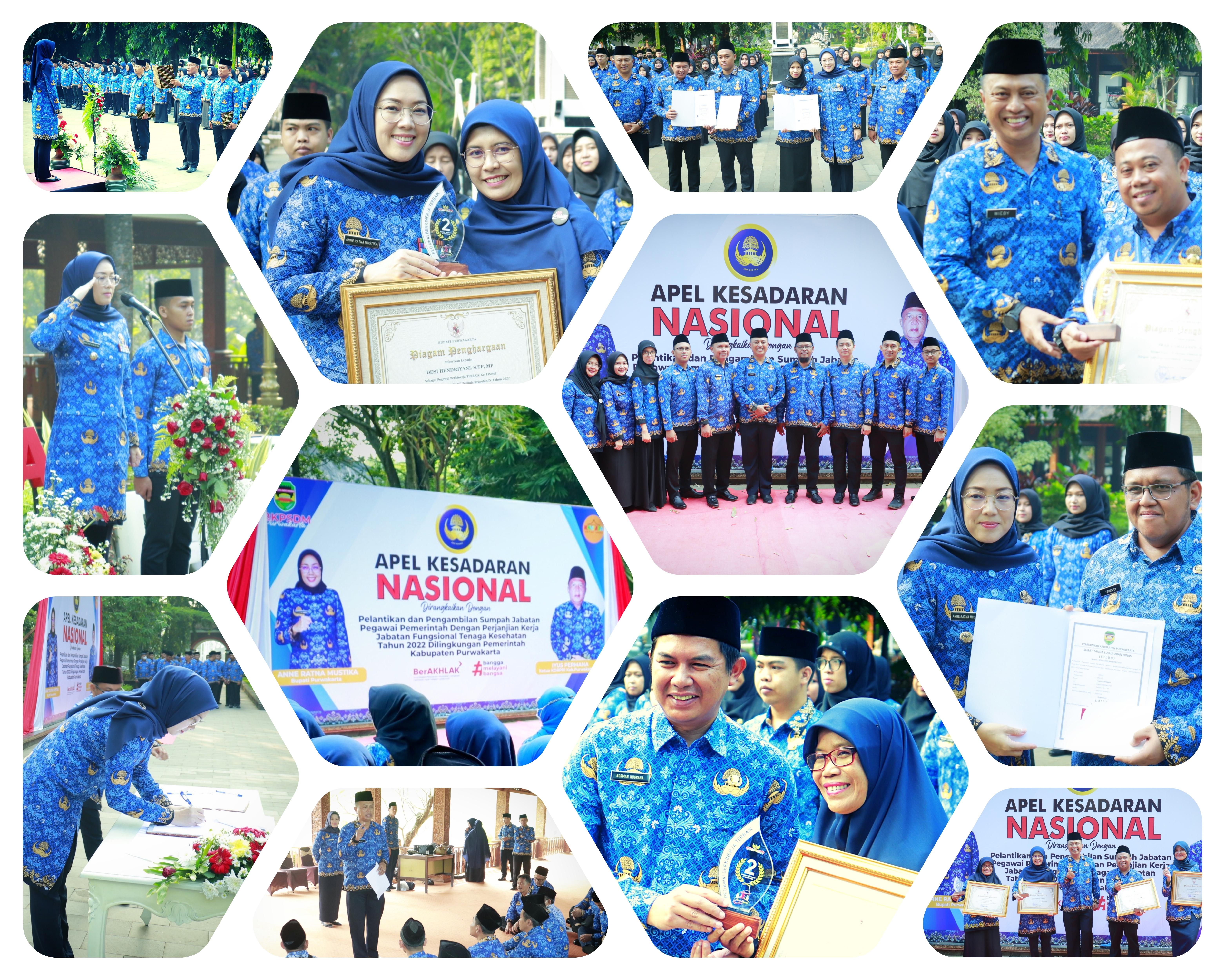 Apel Kesadaran Nasional Dirangkaikan Dengan Pelantikan P 3 K Nakes, Penyerahan Penghargaan Pegawai Berprestasi, Dan Penyampaian Surat Tanda Lulus Ujian Dinas & Ujian Penyesuaian Ijazah